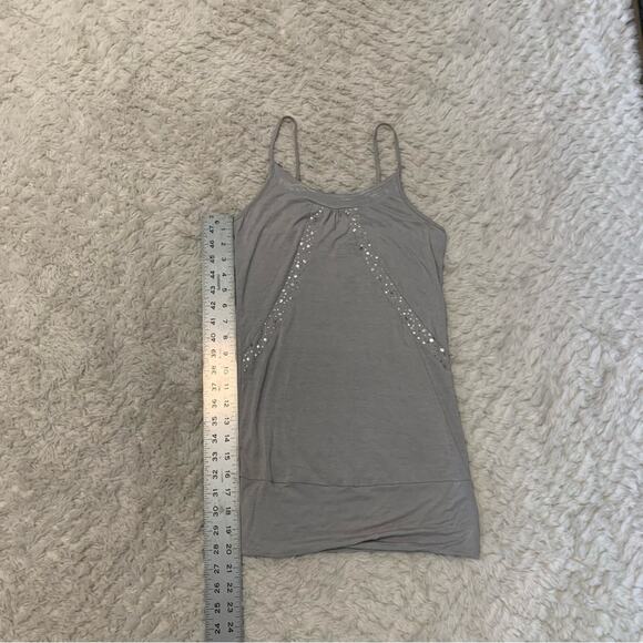 Express 2006 Sequins Cami Gray Y2K Tank Boho Fairy - Picture 6 of 6